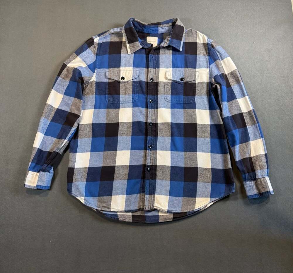 American Eagle Plaid Flannel Shirt Size XL Blue Black White